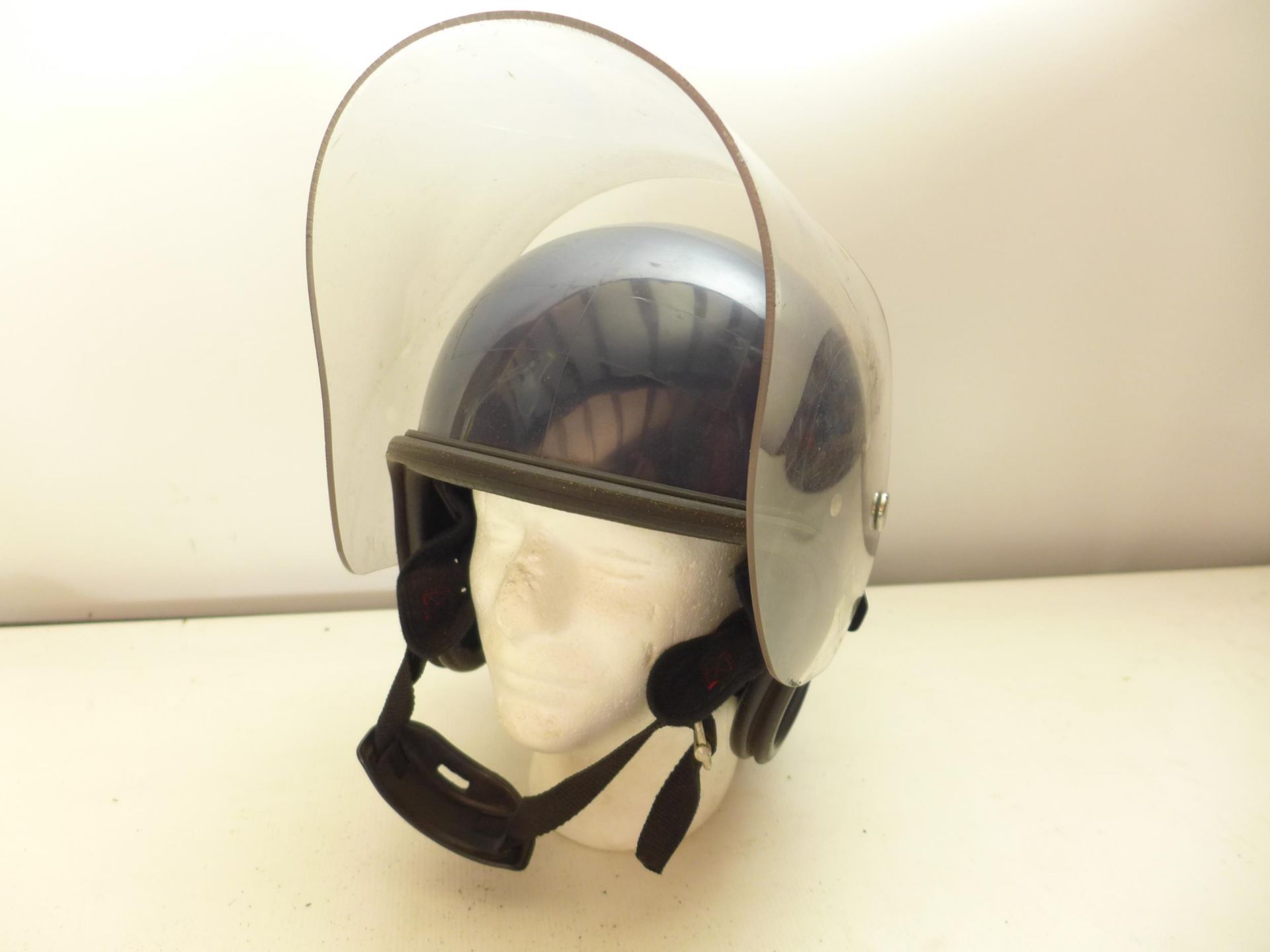 A POLICE RIOT HELMET AND FACE SHIELD - Image 3 of 4