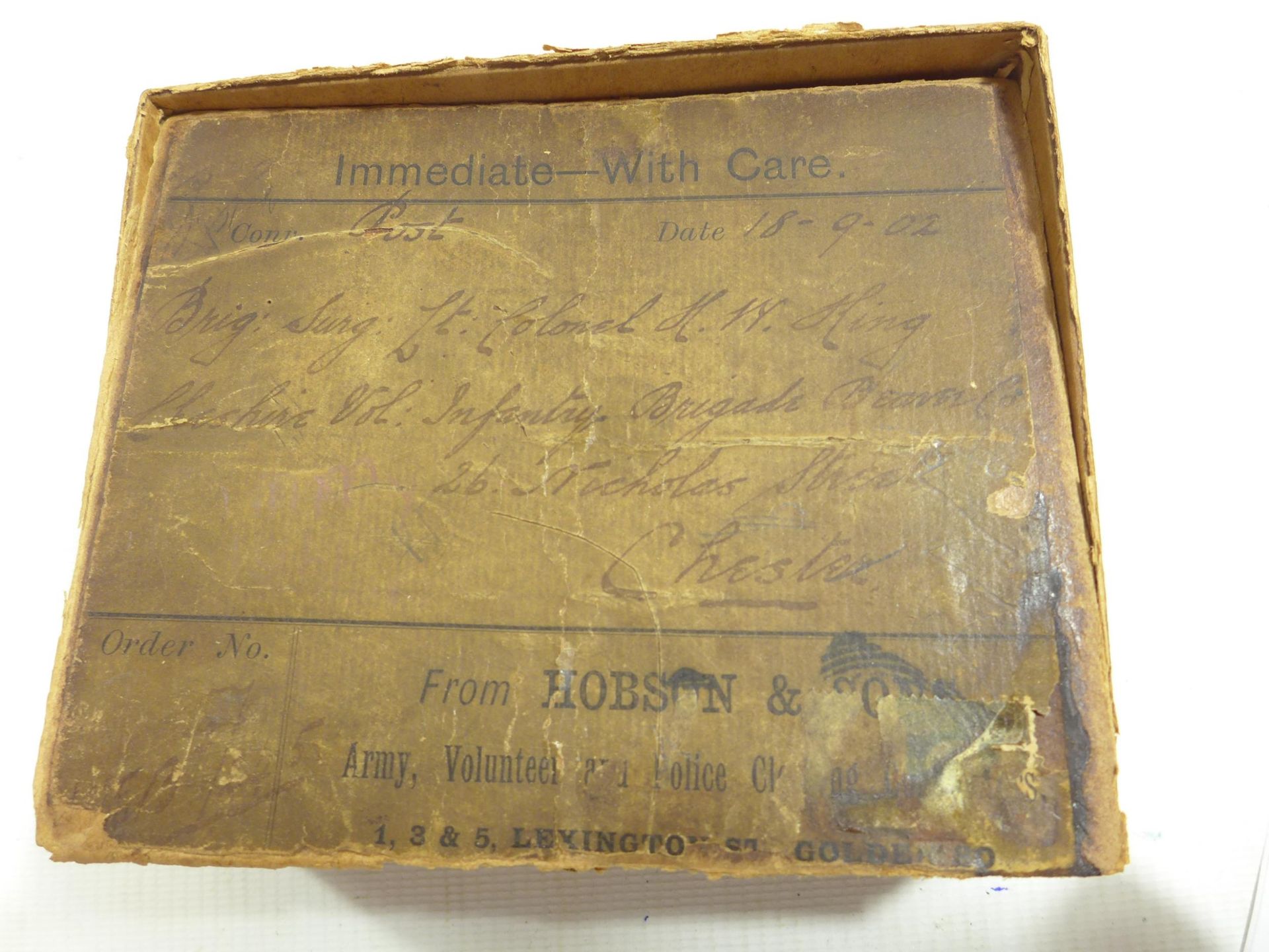 A BOER WAR PERIOD BOX CONTAINING NUMEROUS WORLD WAR I AND WORLD WAR II BADGES TO INCLUDE POLISH ARMY - Image 2 of 8