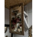 EDWARDIAN FRAMED GYPSIE MIRROR APPROX 30CM X 55CM