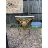 VICTORIAN MARBLE TOP PUB TABLE APPROX 72CM HIGH
