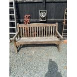 VINTAGE TEAK GARDEN BENCH APPROX 155CM LONG