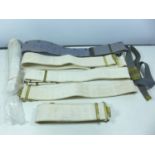 FIVE MILITARY WEBBING BELTS ETC