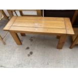 A MODERN PINE COFFEE TABLE, 37.5X14"