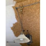 CHRISTOPHER WRAY HOLOPHANE HEIGHT ADJUSTABLE PENDANT LIGHT - APPROX 110CM FULLY EXTENDED