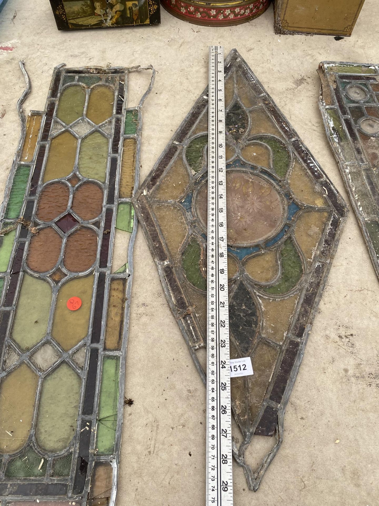 TWO GLAZED AND LEADED WINDOW PANES - Image 3 of 3