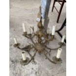 A DECORATIVE NINE BRANCH CHANDELIER STYLE LIGHT FITTING