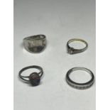 FOUR SILVER RINGS