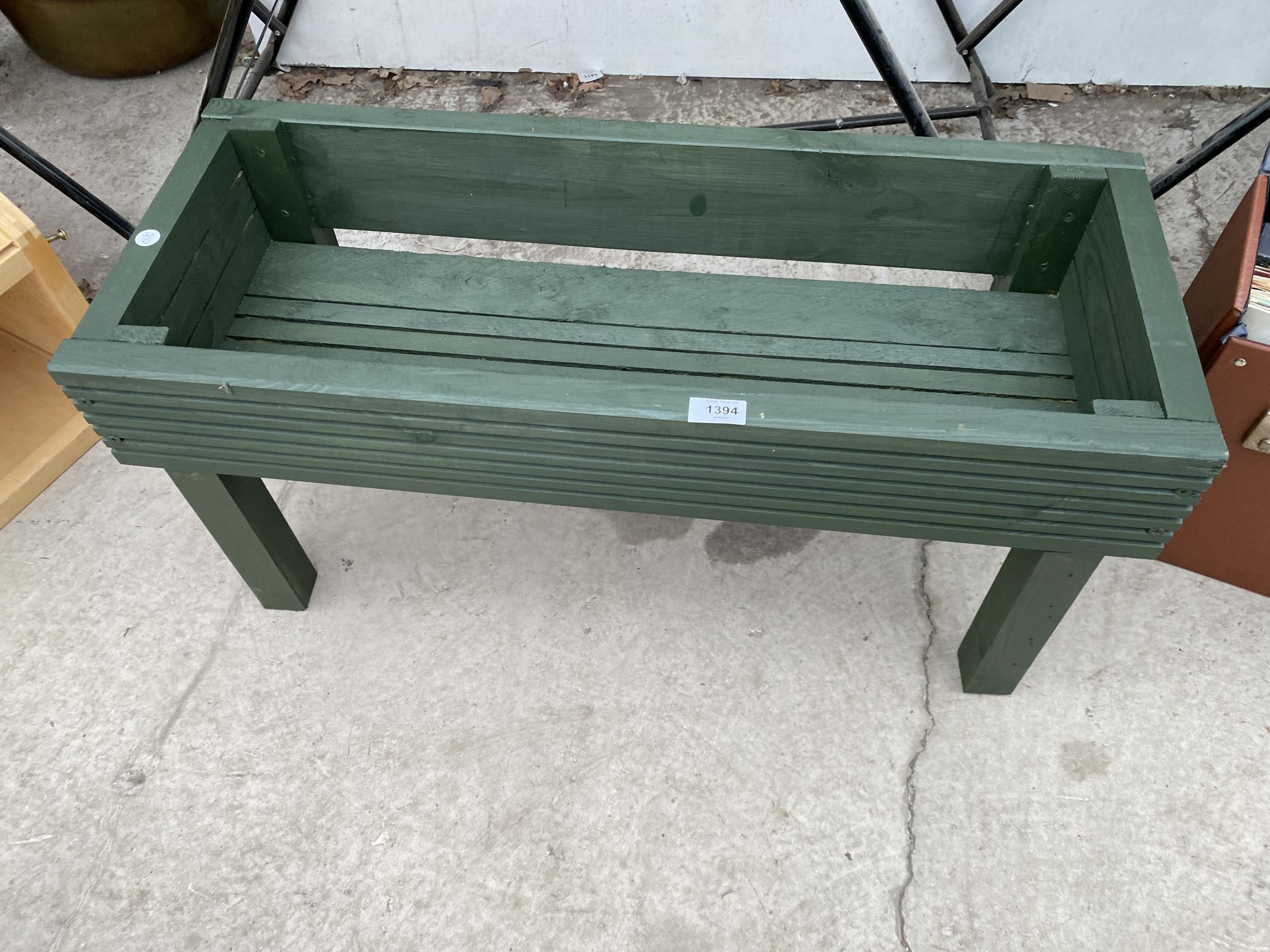 A WOODEN TROUGH PLANTER (L:80CM)