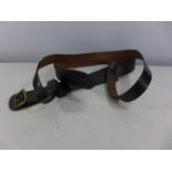 A BLACK LEATHER SAM BROWNE BELT