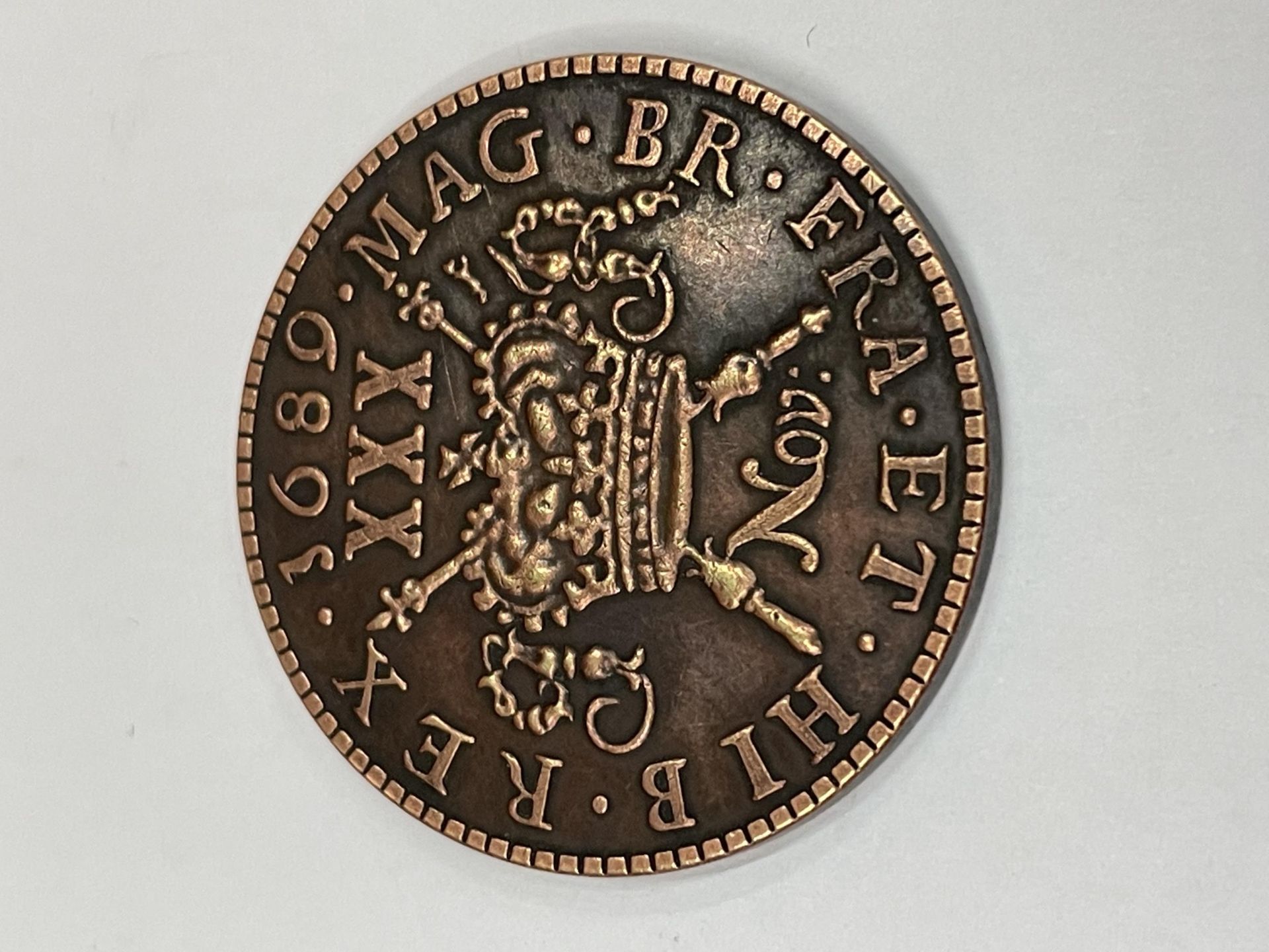 AN EDWARD II 1689 THREE CROSSES COIN