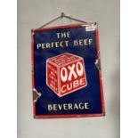 OXO CUBE ENAMEL SIGN APPROX 30CM X 40CM