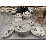 SEVEN LARGE CERAMIC OVEN TO TABLE WARE ITEMS TO INCLUDE ROYAL WORCESTER EVESHAM