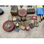 AN ASSORTMENT OF VARIOUS VINTAGE ADVERTISING TINS