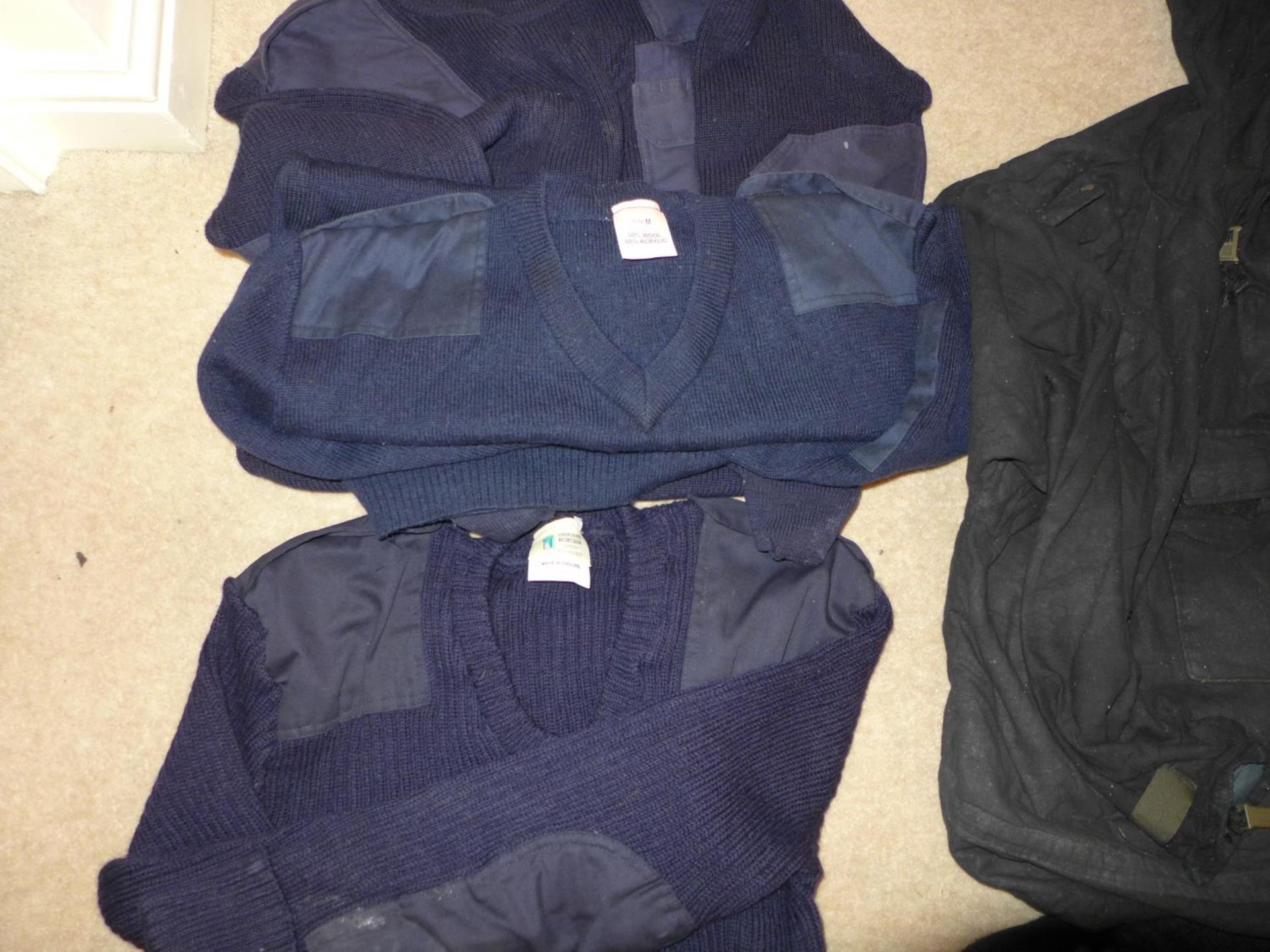 SIX ROYAL NAVY BLUE PULLOVERS, UTILITY WATERPROOF JACKET ETC - Image 4 of 6