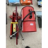 A SEALEY GAS SPACE HEATER AND A TROLLEY JACK