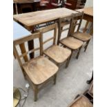 A SET OF FOUR ELM AND BEECH CHAIRS OF SMALL PROPORTIONS