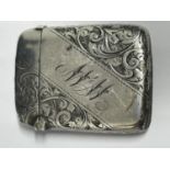 A HALLMARKED BIRMINGHAM 1897 SILVER VESTA CASE, WEIGHT 30.7G