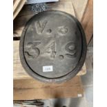 CAST IRON RAILWAY PLAQUE APPROX 30CM X 38CM