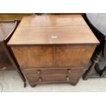 A VICTORIAN MAHOGANY FAUX CHEST COMMODE CABINET