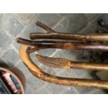 4 X HAND CRAFTED WALKING STICK