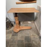 VICTORIAN PINE ADJUSTABLE READING TABLE ON CASTORS APPROX 80CM X 40CM - 90CM HIGH MAX