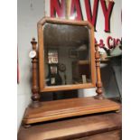 OAK DRESSING TABLE MIRROR APPROX 68CM X 26CM - 76HIGH