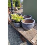 APPROX 4 MODERN GARDEN PLANTERS BIGGEST 50CM X 30CM APPROX