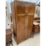 A MID 20TH CENTURY TWO DOOR WARDROBE, 36" WIDE