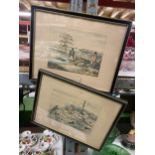 A PAIR OF HUNTING RELATED PRINTS - WOOD COCK SHOOTING AND PARTRIDGE SHOOTING