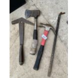 TWO AXES, A HAMMER AND A CROW BAR