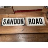 2 X VICTORIAN TILED SIGNS - "SANDON ROAD"