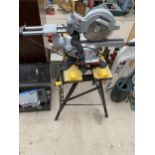 A DRAPER FOLDING WORK BENCH WITH A METABO ELECTRIC MITRE SAW
