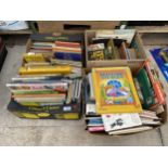 A LARGE ASSORTMENT OF VINTAGE AND RETRO BOOKS TO INCLUDE ENID BLYTON AND BEATRIX POTTER ETC