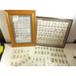 TWO FRAMED PLAYERS CIGARETTE CARDS RELATING TO THE MILITARY, PLUS VARIOUS SIMILAR SUBJECT SHEETS