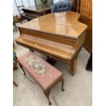 A COLLARD & COLLARD BABY GRAND PIANO BEARING NUMBER T88622 AND DUET STOOL WITH TAPESTRY TOP AND