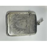 A HALLMARKED BIRMINGHAM SILVER VESTA CASE BY J.W.H, WEIGHT 25G