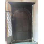 LARGE GEORGIAN PAINTED CORNER CUPBOARD - WITH ORIGINAL PAINT TO INTERIOR APPROX 124CM WIDE - 242CM