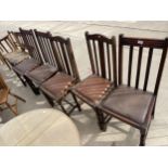 FOUR OAK BARLEYTWIST DINING CHAIRS, CHAPEL CHAIR AND BEDROOM CHAIR