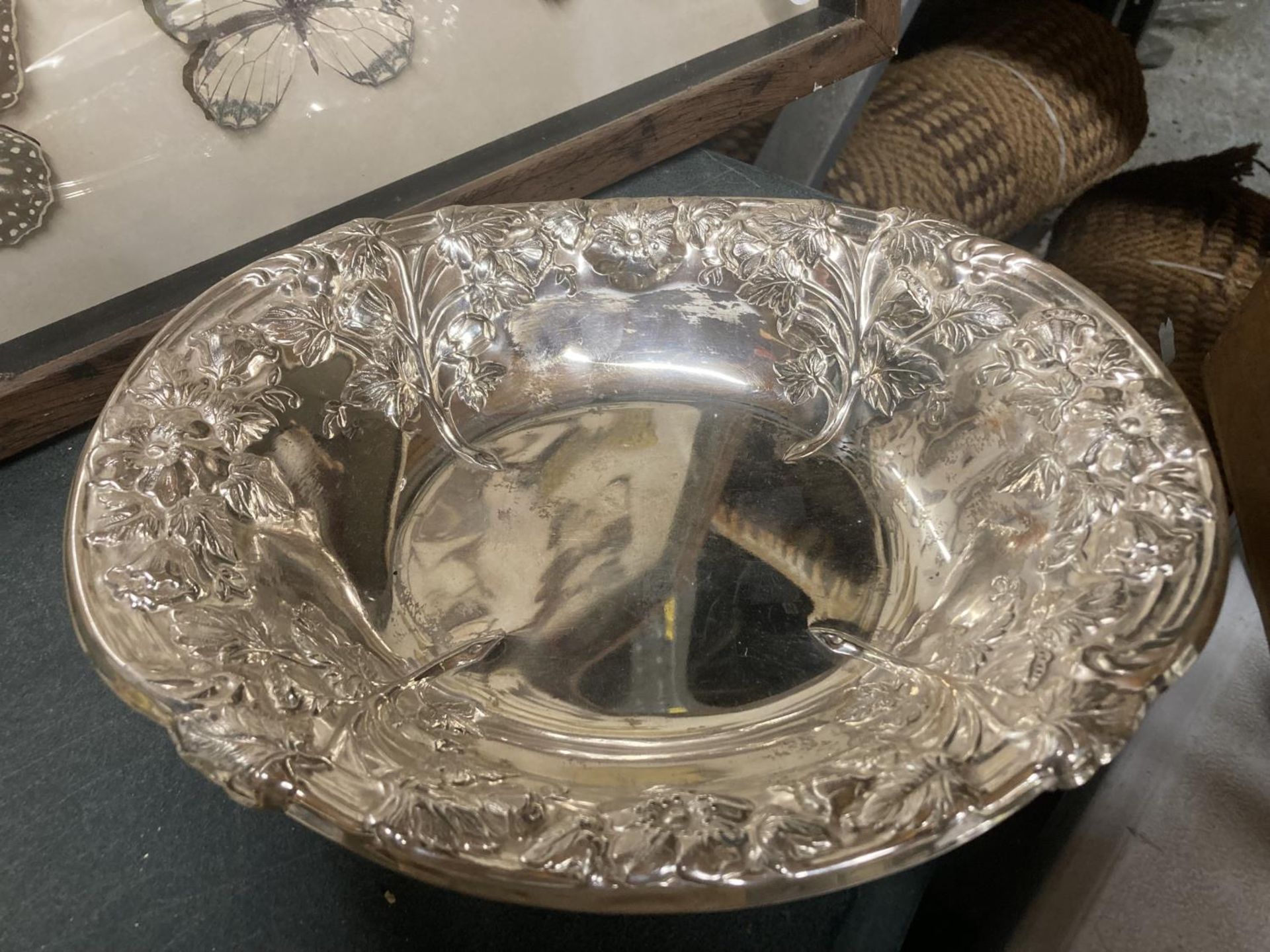 A WMF GERMANY ORNATE SILVER PLATED DISH