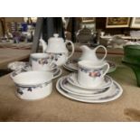 A ROYAL DOULTON 'AUTUMN'S GLORY' TEASET TO INCLUDE A TEAPOT, CUPS, SAUCERS, PLATES, MILK JUG AND