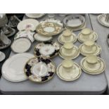 SIX TUSCAN CHINA PLANT CUPS, SAUCERS AND SIDE PLATES PLUS A QUANTITY OF COLLECTABLE PLATES TO