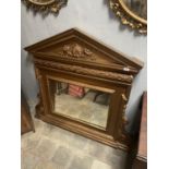 IMPRESSIVE VICTORIAN CAST IRON OVERMANTLE MIRROR APPROX 140CM X 125CM