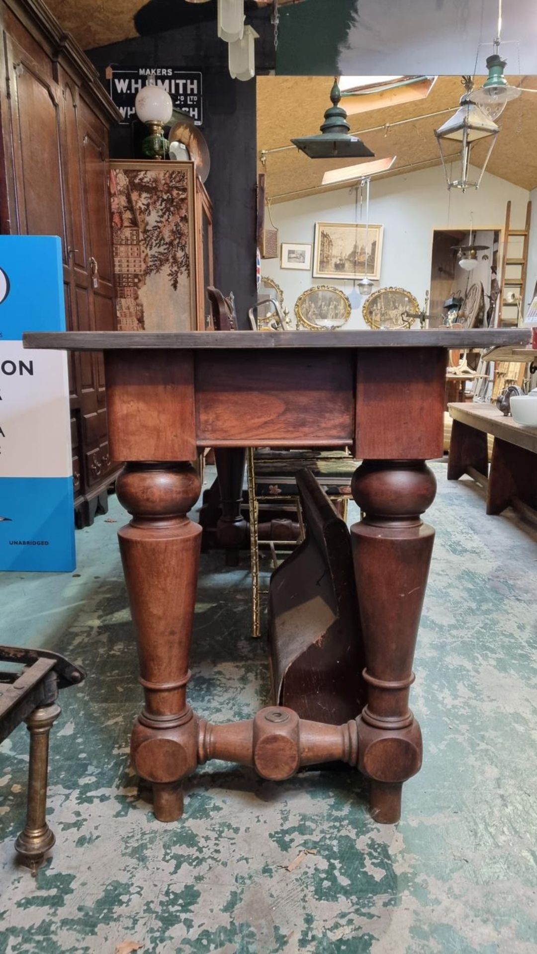 MAHOGANY HALL TABLE - POSSIBLE MARINE INTEREST APPROX 65CM X 166CM - 78CM HIGH - Bild 2 aus 6