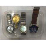 FOUR WRISTWATCHES IN WORKING ORDER AT TIME OF CATALOGUING