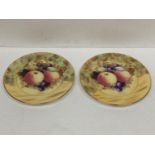 TWO SANDRINGHAM COLLECTORS CABINET PLATES WITH A FRUIT DESIGN