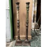 2 X VICTORIAN CAST IRON COLUMNS APPROX - 85CM HIGH