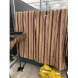 A PAIR OF LARGE STRIPED CURTAINS