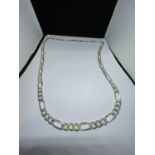 A MARKED SILVER FLAT LINK NECK CHAIN