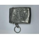 A HALLMARKED BIRMINGHAM SILVER VESTA CASE WEIGHT 25.2G