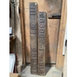 2 RAILWAY GRADIANT SIGNS - CAST LETTERS ON WOOD - ORIGINAL APPROX 172CM X 17CM + 153CM X 17CM